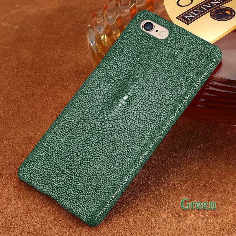 

langsidi зеленый iPhone X, Чехол из натуральной кожи для iPhone 6 6S Case Natural Pearl Fish Skin Back Cov