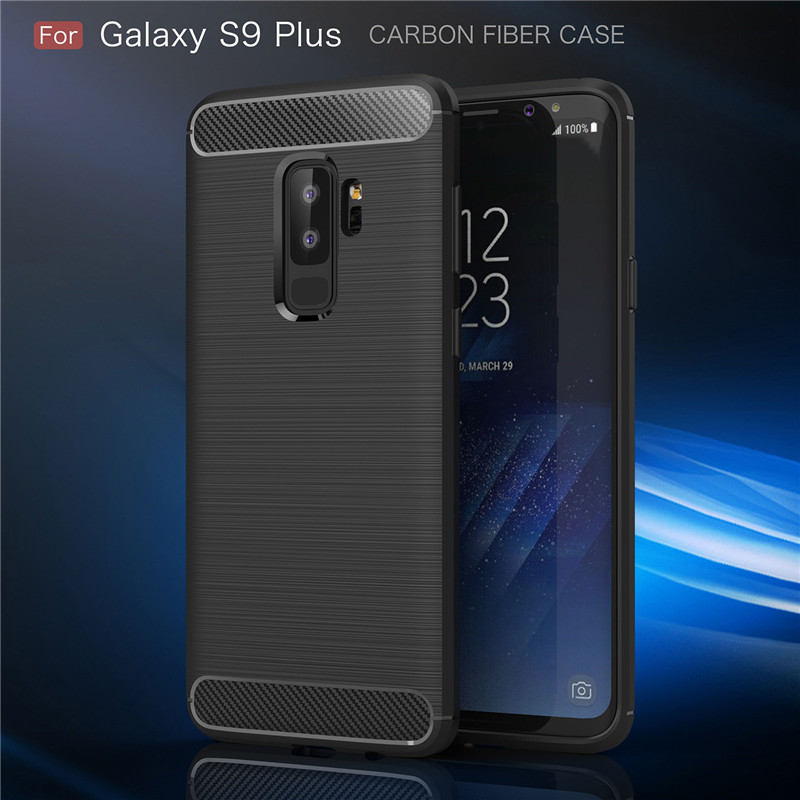 

KYKEO Черный Samsung Galaxy S9 Plus, Carbon Fiber Phone Case For Samsung Galaxy S9 Plus