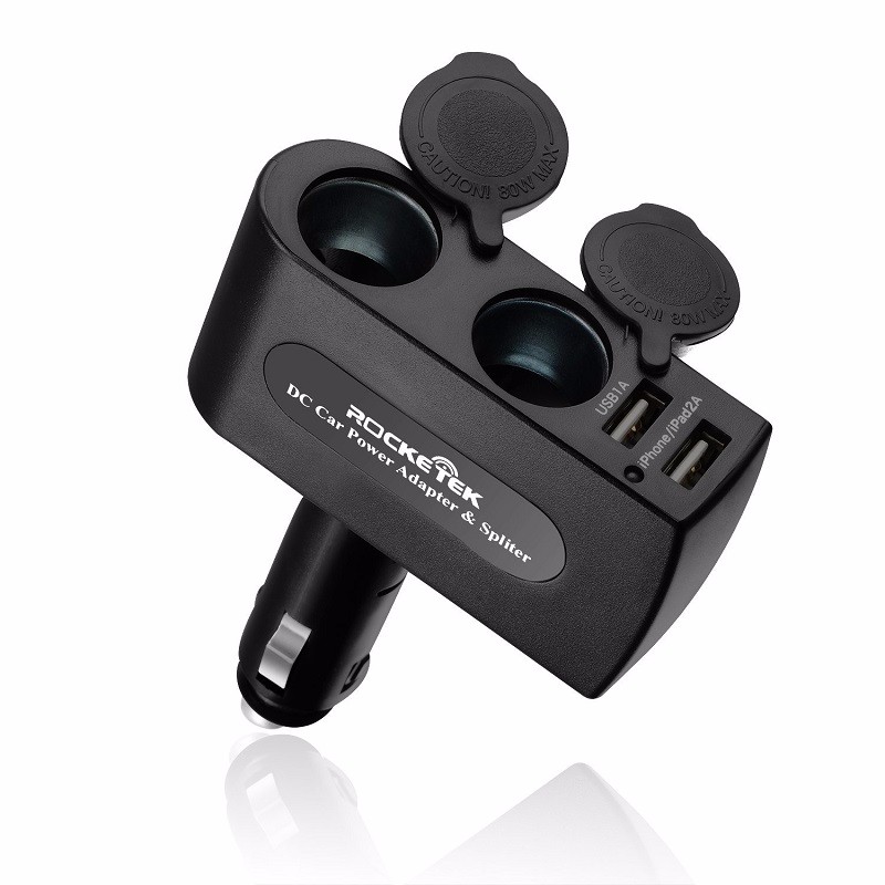 

ROCKETEK, Multi usb автомобильное зарядное устройство Smart IC 2 USB 31A 2 гнездо прикуривателя