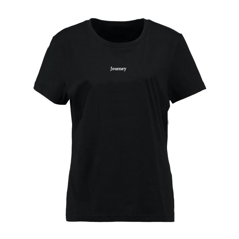 

Tissbely Black, Tissbely Cotton Journey Letter Print T Shirt