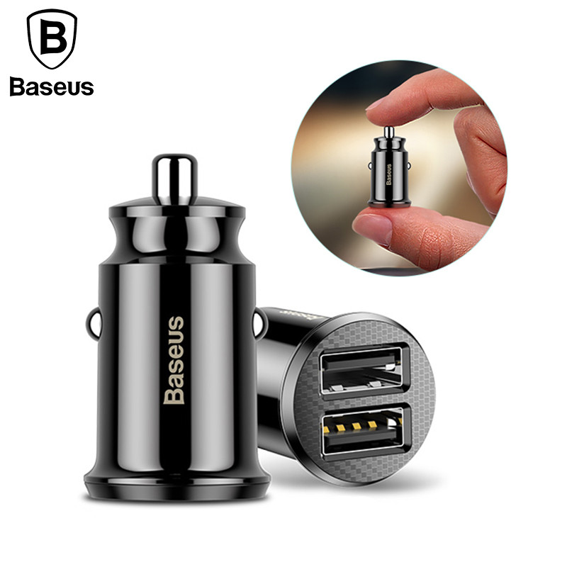 

Baseus Черный Два USB автомобильный зарядник 1A21A