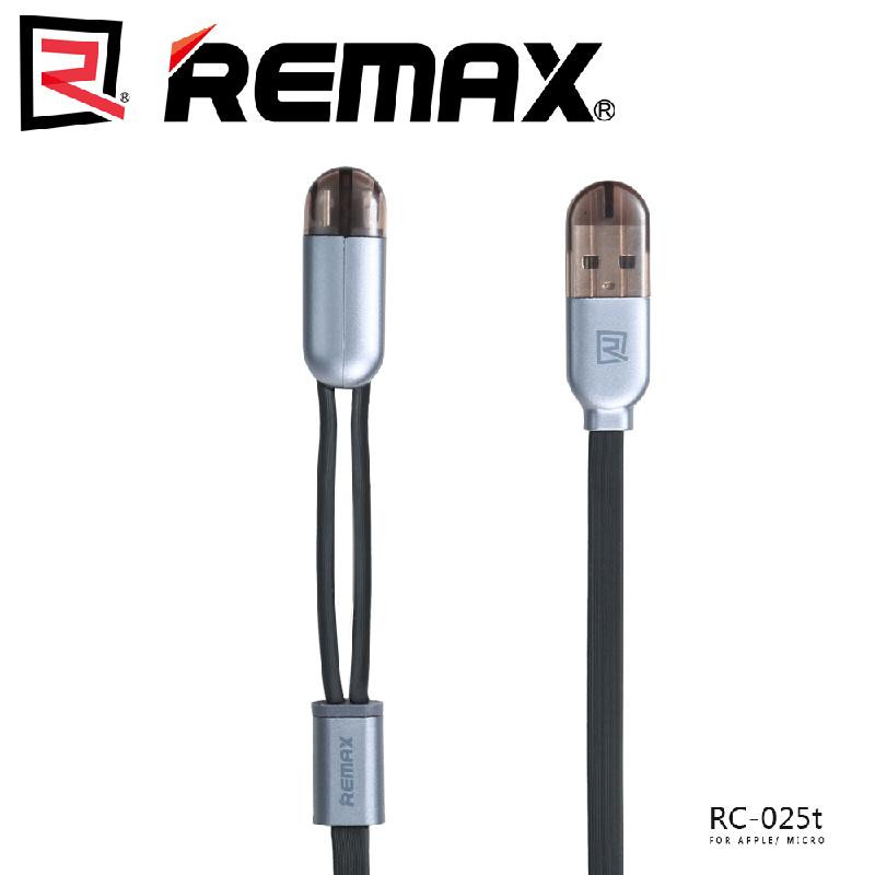 фото Remax gemini 2in1 usb-кабель для tissbely black