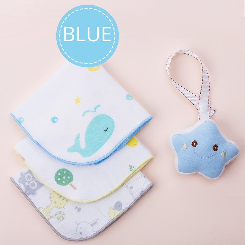 фото Хлопок мультфильм baby слюна полотенце blue