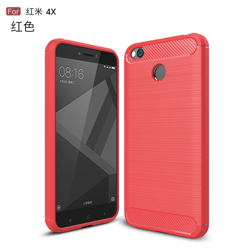 

KYKEO Красный Redmi 4x, Carbon Fiber Phone Cases For xiaomi redmi 4X