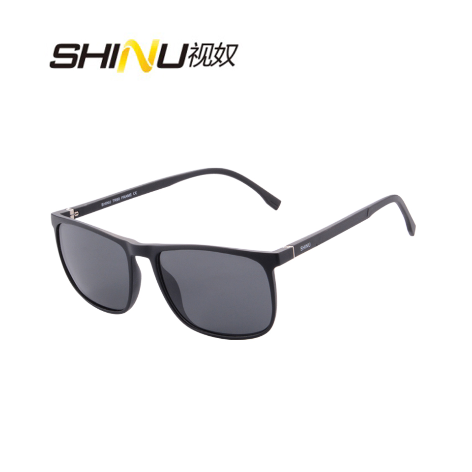 

SHINU C3 матовые черные рамочные серые линзы, солнцезащитные очки для мужчин