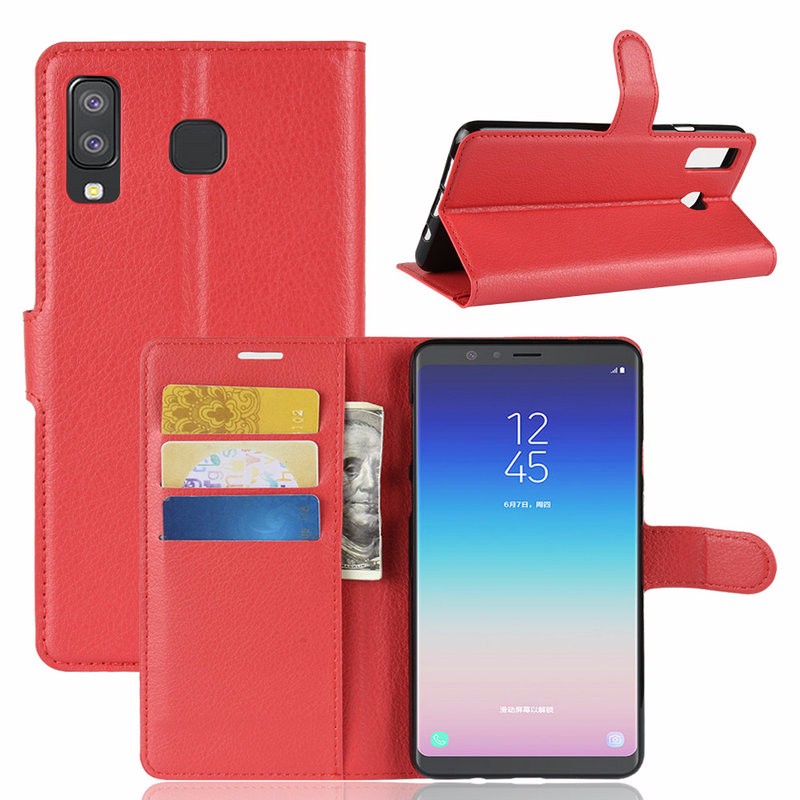 

WIERSS красный для Samsung Galaxy A8 Star, для Samsung Galaxy A8 Star Wallet Phone Case