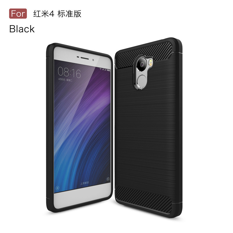 

KYKEO Черный Redmi 4, Carbon Fiber Phone Cases For xiaomi redmi 4