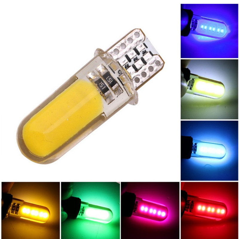 

ASLED 10pcs Белый цвет W5W, Automobile LED lamp W5WT10 COB shows wide lamp crystal reading lamp license plat