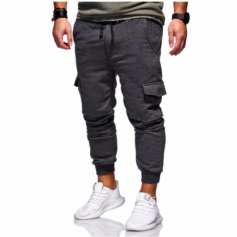 

Xuanxuan diary Глубокий серый, Мужская мода Твердые цветные штаны GYM Fitness Casual Elastic Waist Sweatpants