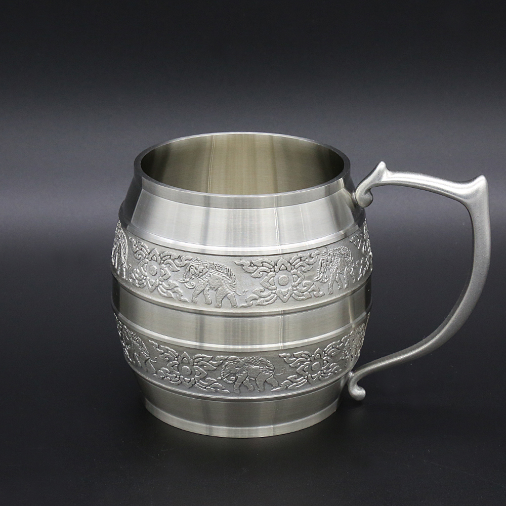 

Oriental Pewter Thailand Юго-Восточная Азия, oz Пивная кружка ручная работа кружка выстрел выгравированная оловянная пива стекло пиво пьющие пиво cu