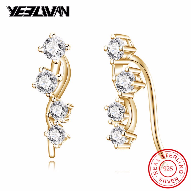 

YEELIVAN Золото и белый циркон, orecchini donna oorbellen для vrouwen brinco