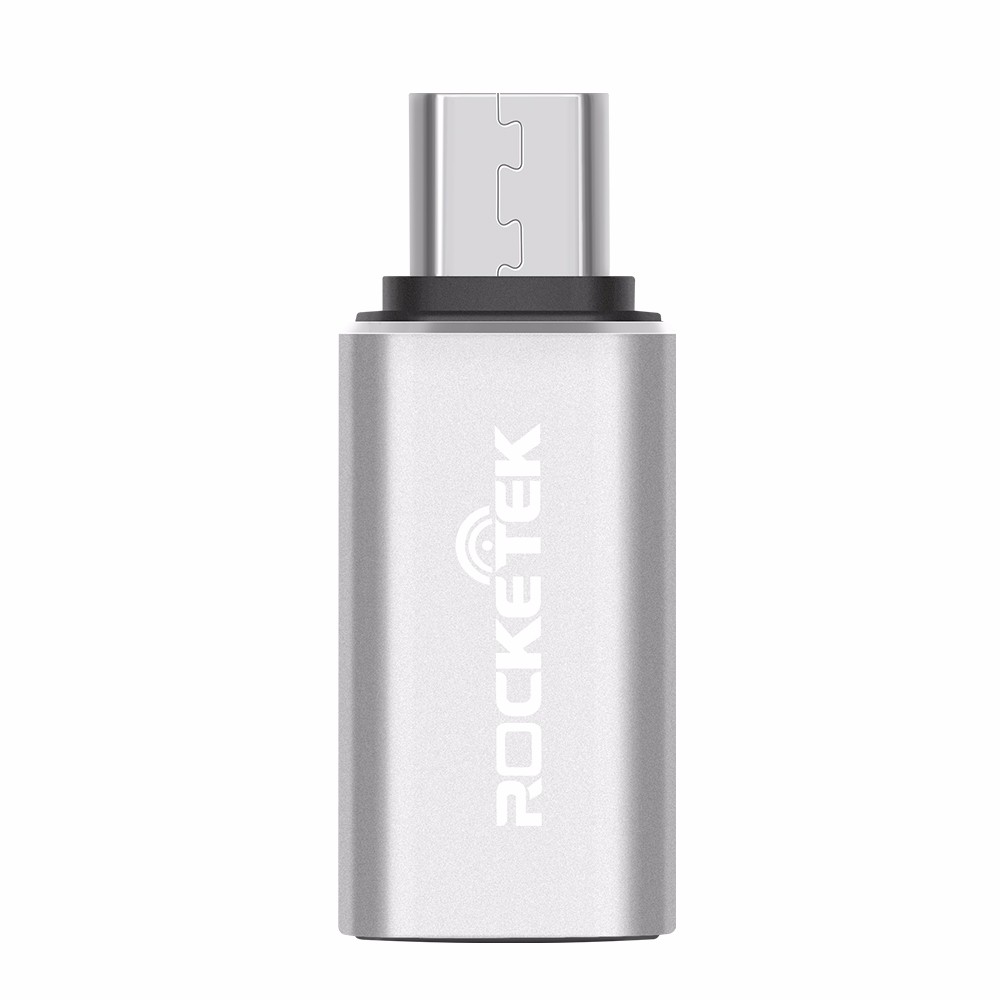 

ROCKETEK серебро, Micro-Type-c USB-адаптер зарядного устройства для зарядки данных Sync Зарядка