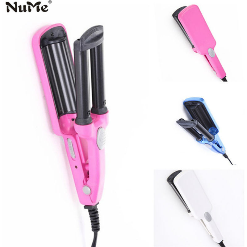 

NuMe розовый Стандарт ЕС, Мини-ролики для завивки волос 3 Тройные бочонки с закручивающейся крышкой