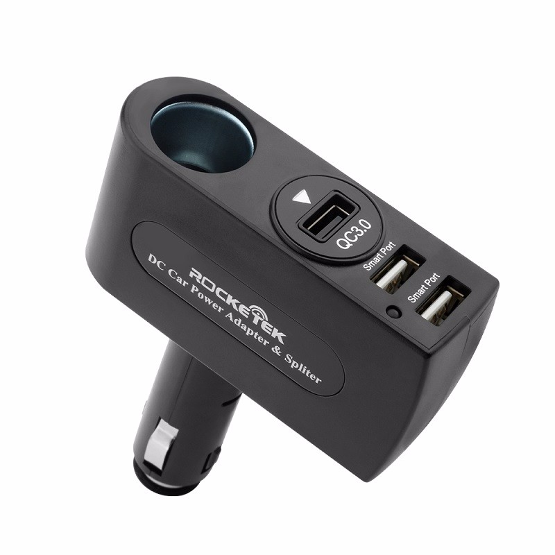 

ROCKETEK, Multi usb автомобильное зарядное устройство 3A 3 USB быстрый быстрый заряд