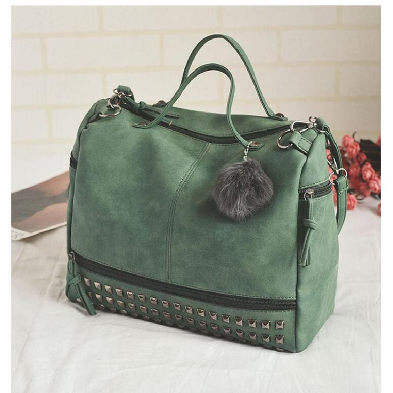 

Tissbely Зеленый, Vintage Nubuck кожаная женская верхняя ручка Сумки