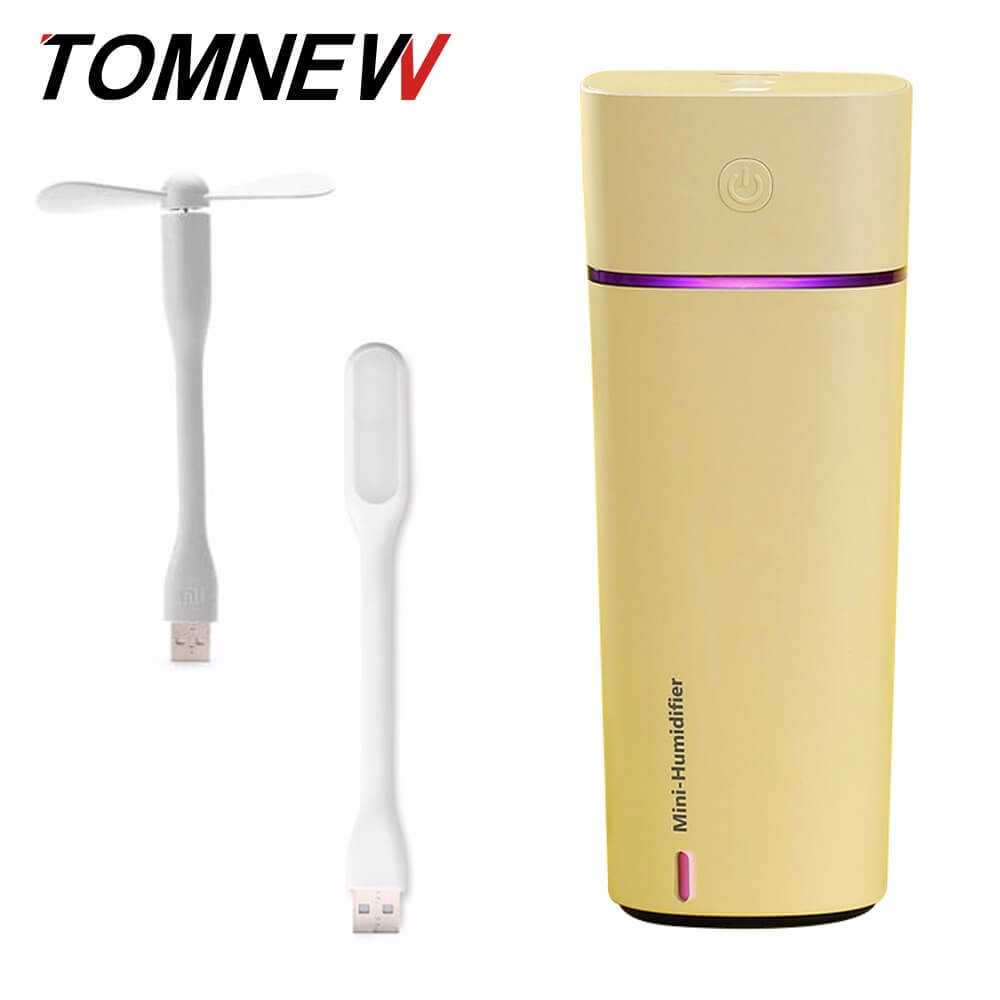 фото Tomnew 3 в 1 mini cool mist humidifier 240ml ультразвуковой двухрежимный диффузор воздуха tomnew желтый