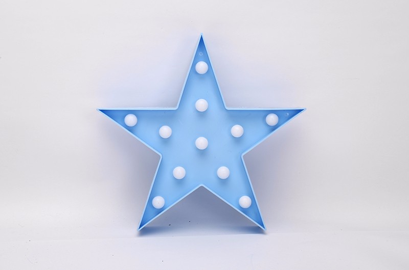 

LUOMU Blue five-pointed star, Alphabet Light Indoor Battery powered Wall Hanging Night Light