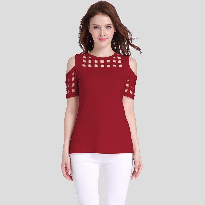 

Tissbely Red, Tissbely Women Hollow Out T