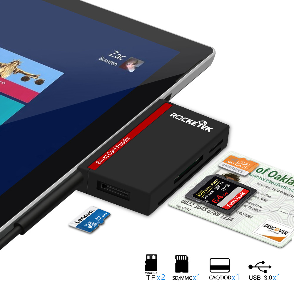 

ROCKETEK, USB 30 Smart Card Reader