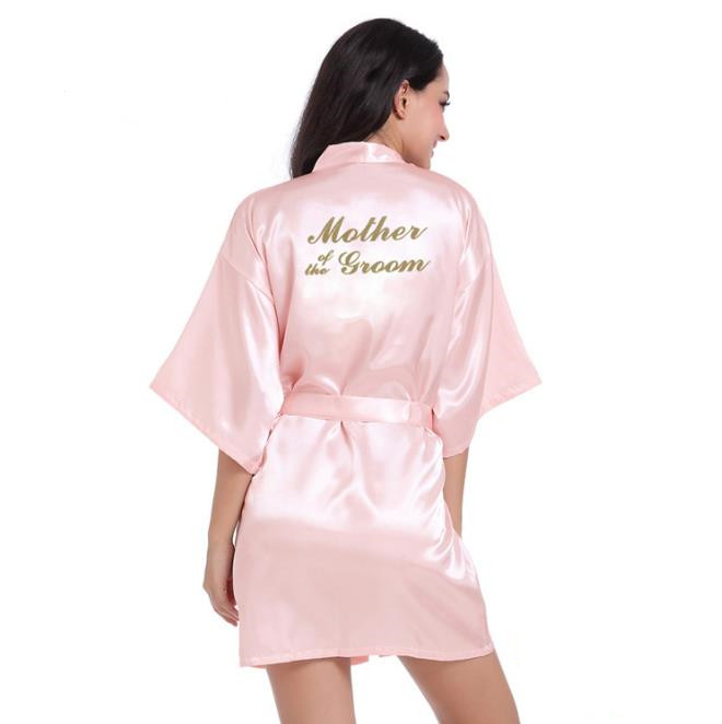фото Рубашка свадебный шелковый атлас халат халат халат новый oye розовый m