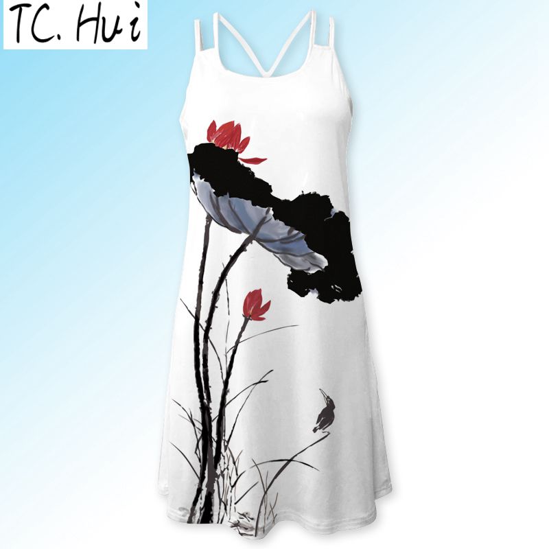 

TCHui, летнее платье Tank chiffon Dress Spaghetti Strap майка женская мода