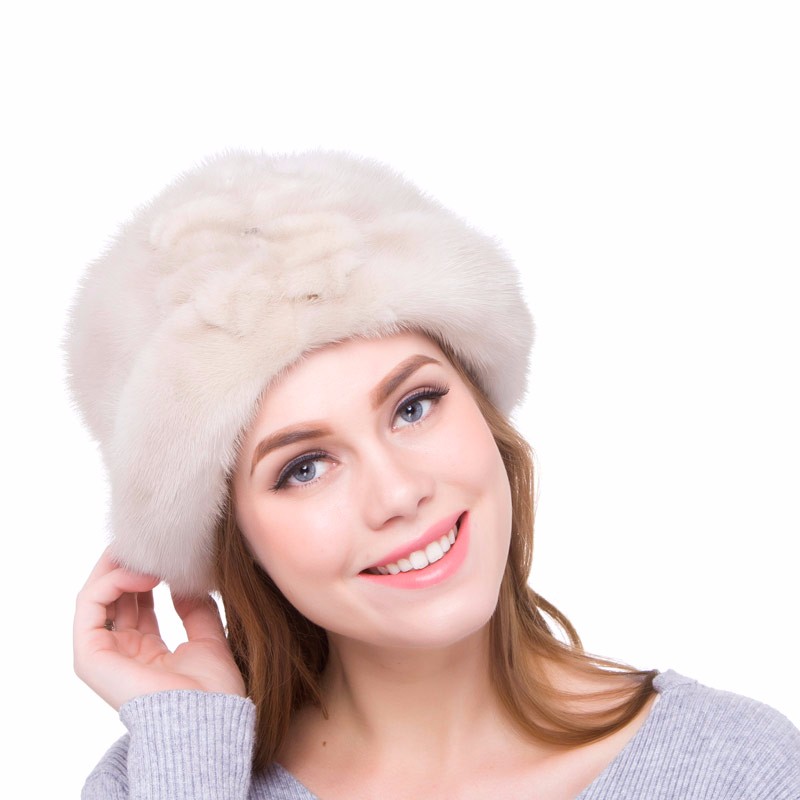 

FURART белый Бесплатный размер, Зимняя женская теплая шапка