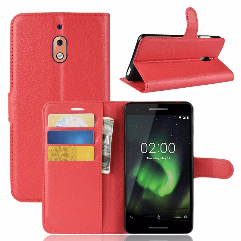 

WIERSS красный для Nokia 2, для Nokia 21 2 2018 TA-1080 TA-1092 WIERSS Кошелек для телефона