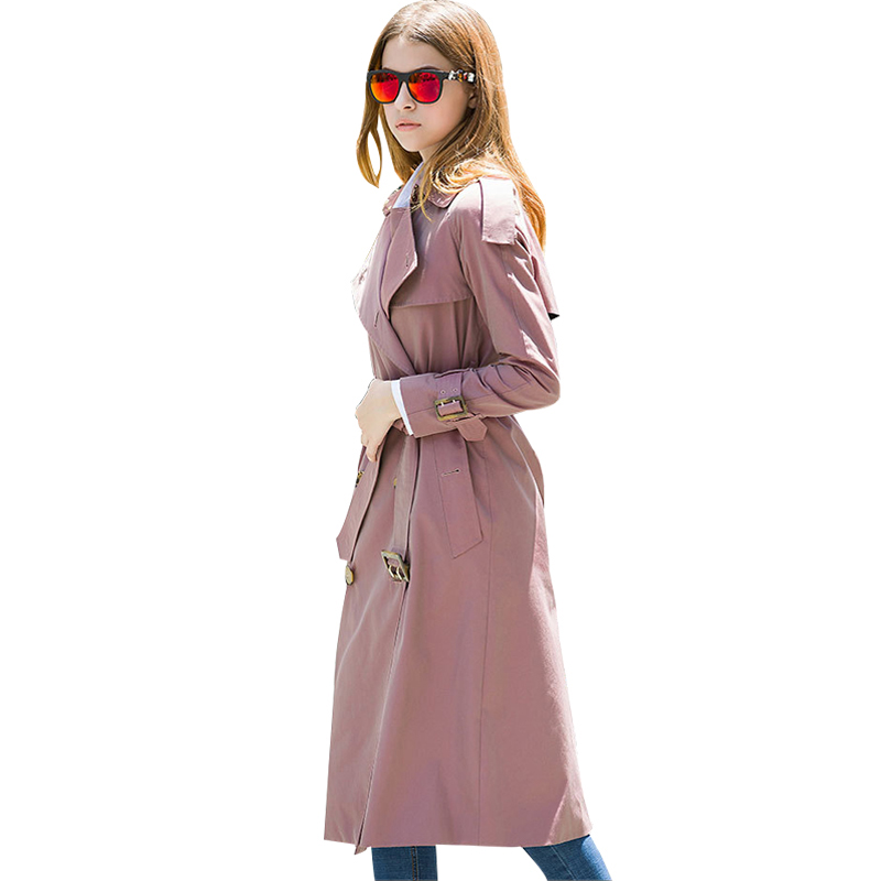 

BURDULLY розовый, BURDULLY New England Style Long Trench Пальто для женщин Зима