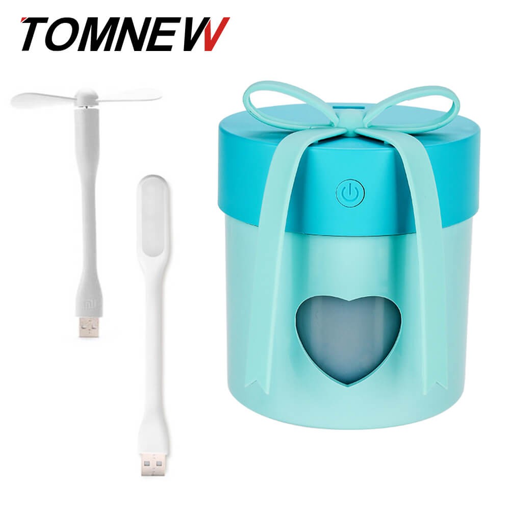 

TOMNEW Голубое небо, TOMNEW 3 в 1 USB Mini Cool Mist Увлажнитель 350 мл Ультразвуковой подарочный воздухоочиститель