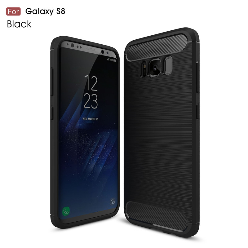 

KYKEO Черный Samsung Galaxy S8, Carbon Fiber Phone Case For Samsung Galaxy S8