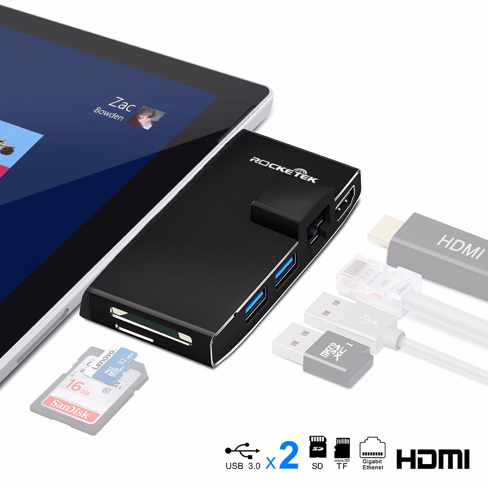 

ROCKETEK Pro 4, usb 30 card reader 4K HDMI 1000Mbps Gigabit Ethernet-адаптер