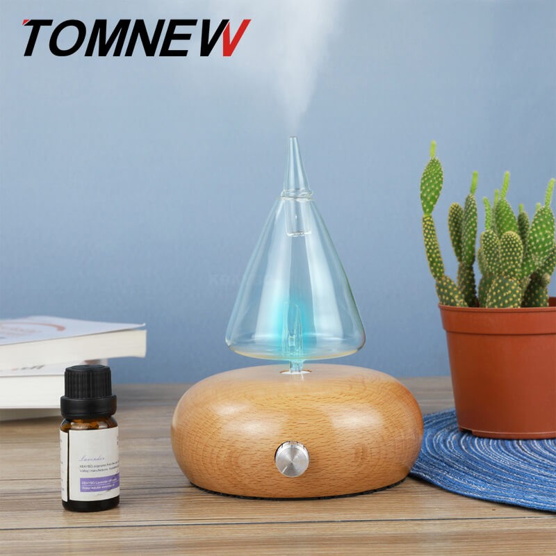 

TOMNEW Brown Стандарт США, TOMNEW Glass Essential Oil Diffuser Wood Ароматерапия Aroma Mist Maker Fogger