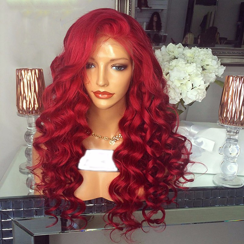 

bluebell Red 16 дюймов, lace front wigs