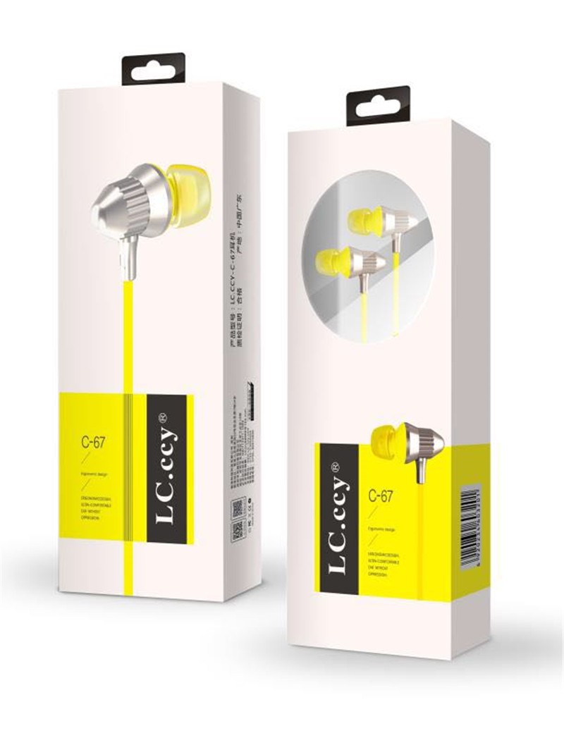 

GANGXUN Yellow, Наушники-вкладыши Colorful Headset Hifi Earbuds Bass Наушники