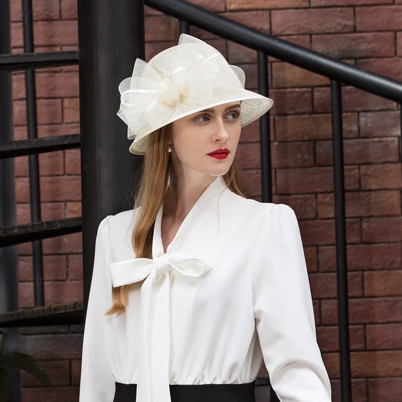 

LUONIWEILIN Бежевый Свободный размер, Lady Fedoras Hat