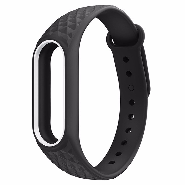 

chkj Черный с белым Один размер, Красочный силиконовый ремешок для Xiaomi Mi Band 2 мили band 2 браслет mi band 2 ремешок