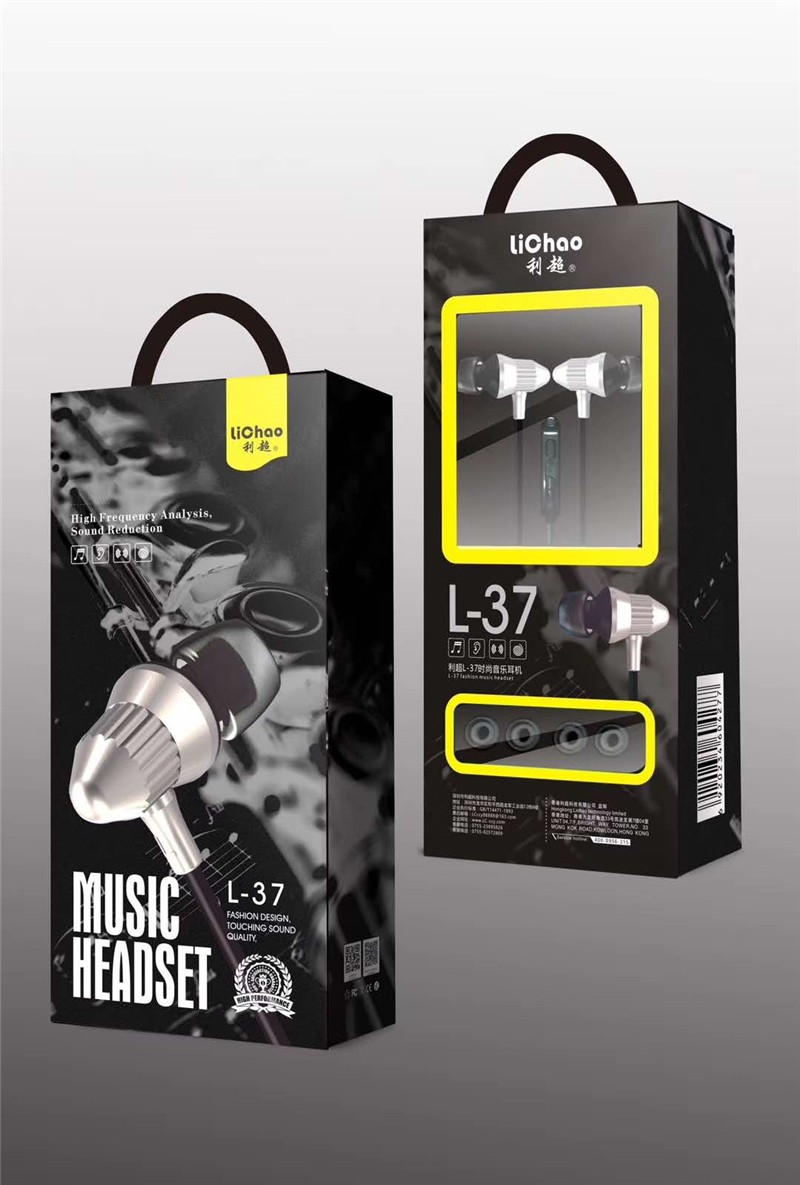 

GANGXUN Black, Наушники-вкладыши Colorful Headset Hifi Earbuds Bass Наушники