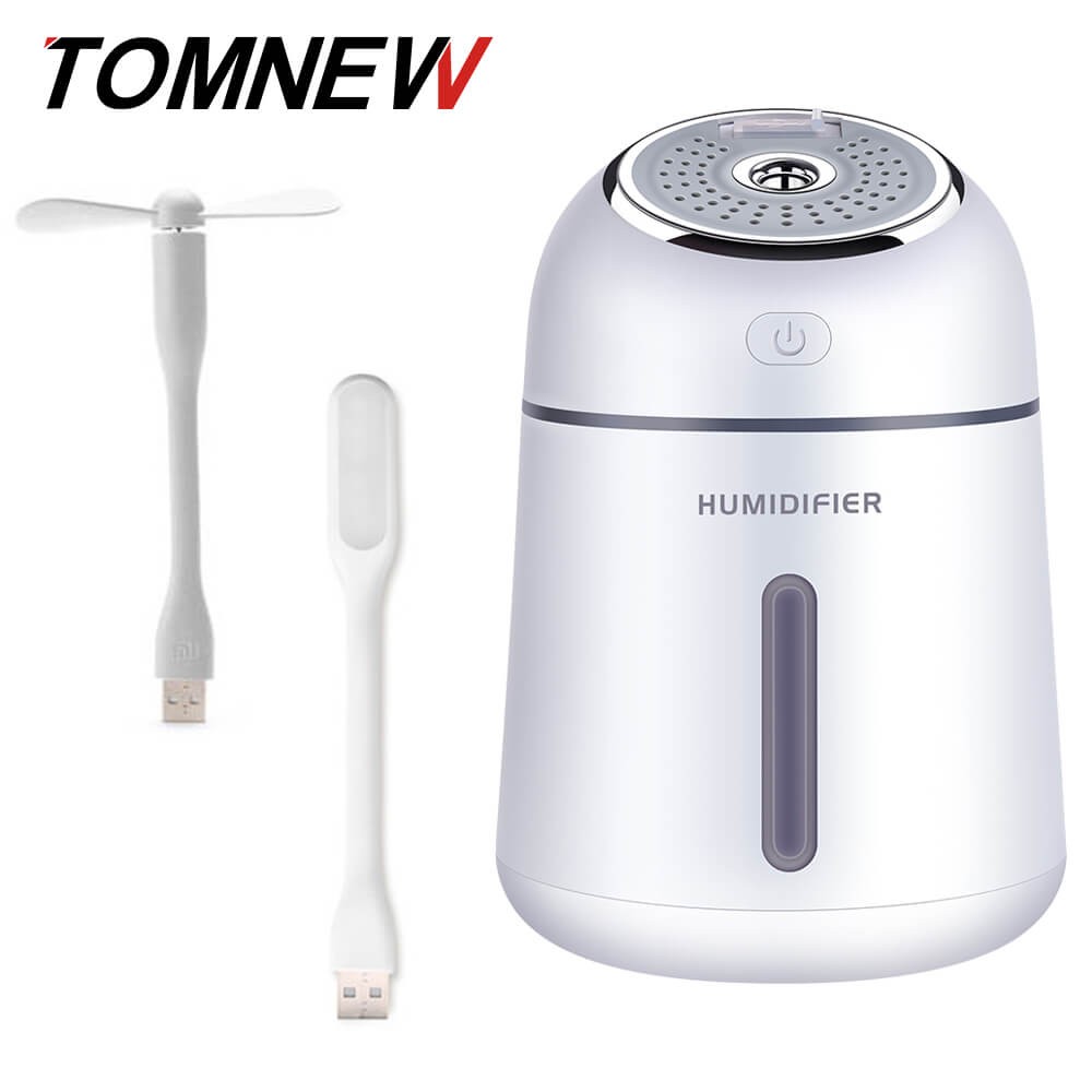 

TOMNEW белый, TOMNEW 3 в 1 Mini Cool Mist Humidifier 330ML Ультразвуковые портативные двухдисковые