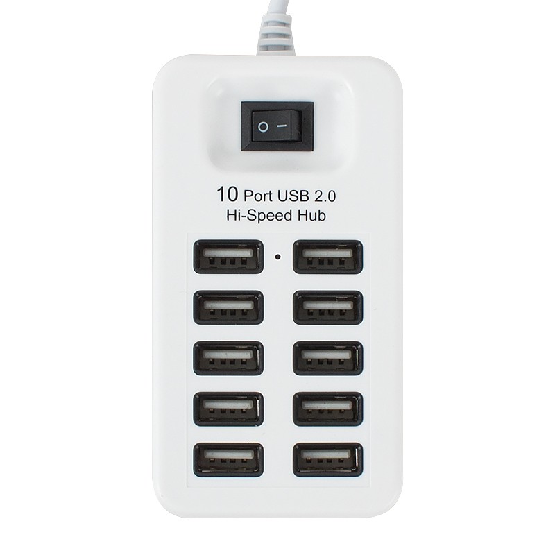 

Mzxtby USB 20 Белый 10-портовый USB-концентратор, 10-портовый USB-концентратор Высокоскоростной адаптер расширения синхронизации синхронизации