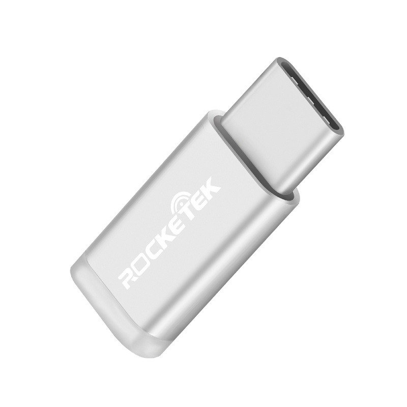 

ROCKETEK серебро, Micro USB to Type c OTG adapter Alumium Phone