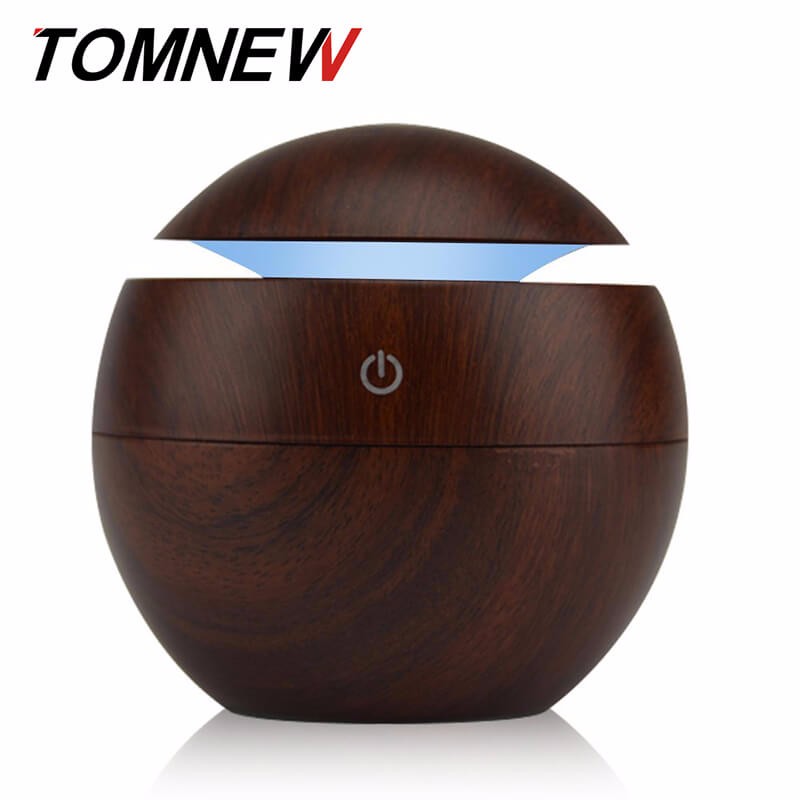 

TOMNEW Темно коричневый, 130ML Cool Mist Humidifier USB Ароматерапия Диффузорные эфирные масла