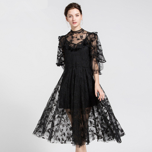 

hlhphq черный, Tulle Womens Dress