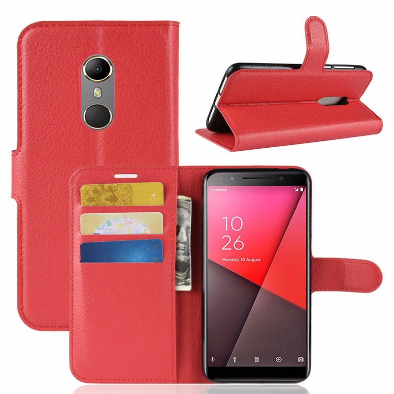 WIERSS красный для Vodafone Smart N9 Lite, для Vodafone Smart N9 VFD-720 Кошелек для телефона с футляром для телефона Vodafone Smart N9 Lite VFD-620 для Vodafone Smart N9 VFD-720 Флип-кожаный чехол