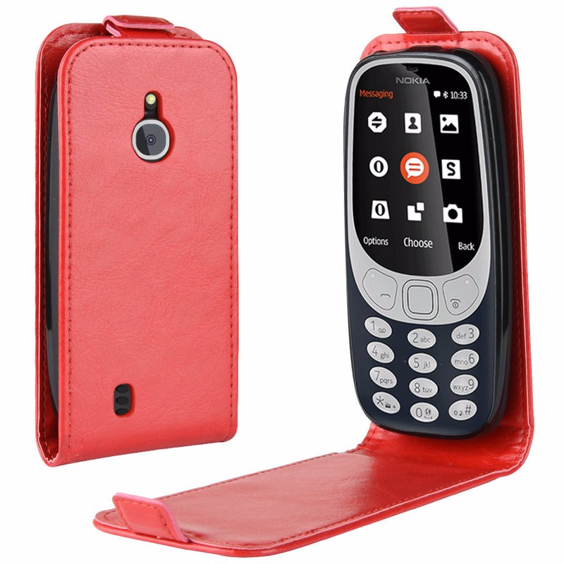 

WIERSS красный для Nokia 3310 3G 4G, для Nokia 3310 3G Dual TA-1022 TA-1036 Флип кожаный чехол