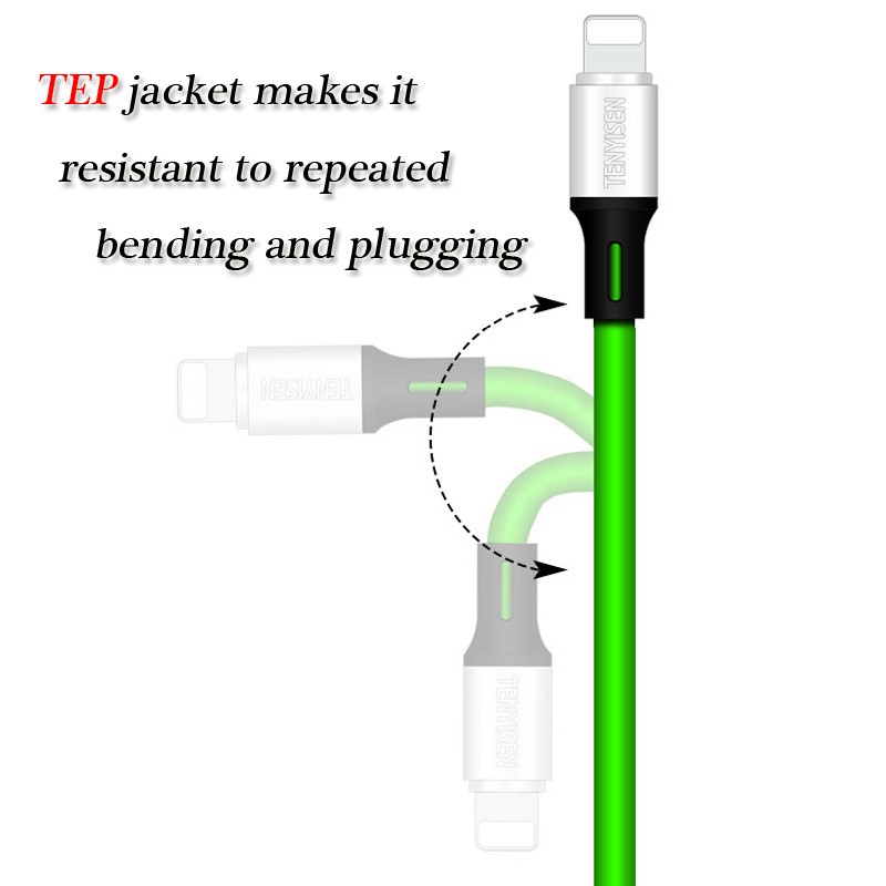

JYSS зеленый 1 м, iPhone кабель Apple передачи данных быстрая зарядка USB кабель ячейки зарядки да