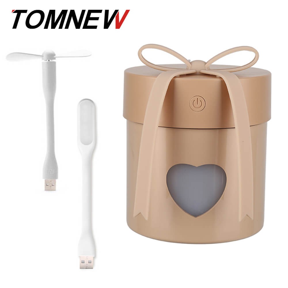 

TOMNEW Светло-коричневый, TOMNEW 3 в 1 USB Mini Cool Mist Увлажнитель 350 мл Ультразвуковой подарочный воздухоочиститель