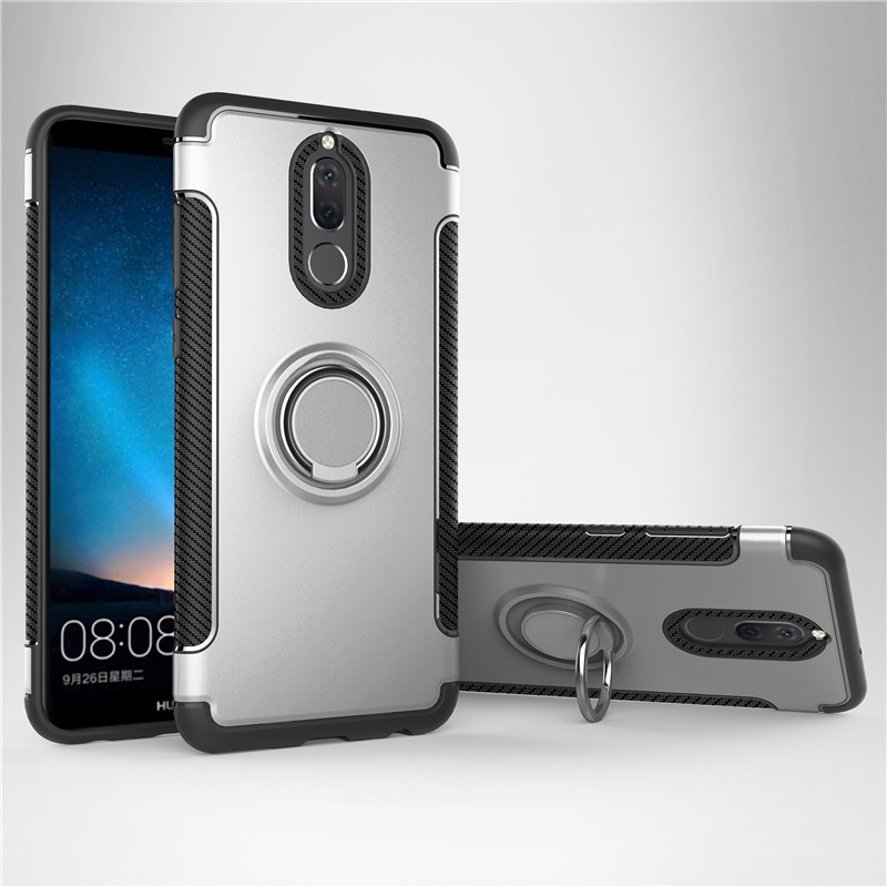

Fecoprior Серебряный, Задняя крышка для Huawei Mate 10 Lite Корпус для держателя автомобиля Hard PC Silicon