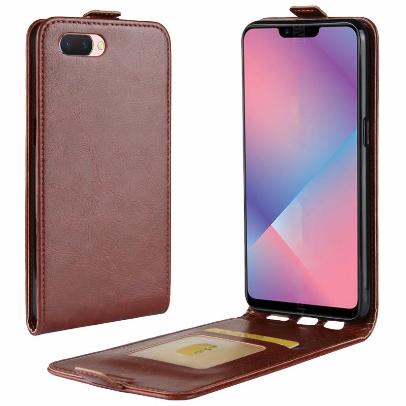 

WIERSS коричневый для Oppo A3s A5, для Oppo A3s WIERSS Флип кожаный чехол