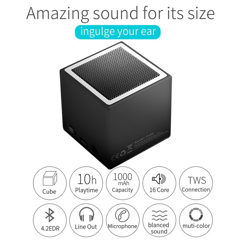 

DiPRO Черный, 5Watts Cube Wireless Bluetooth Speaker