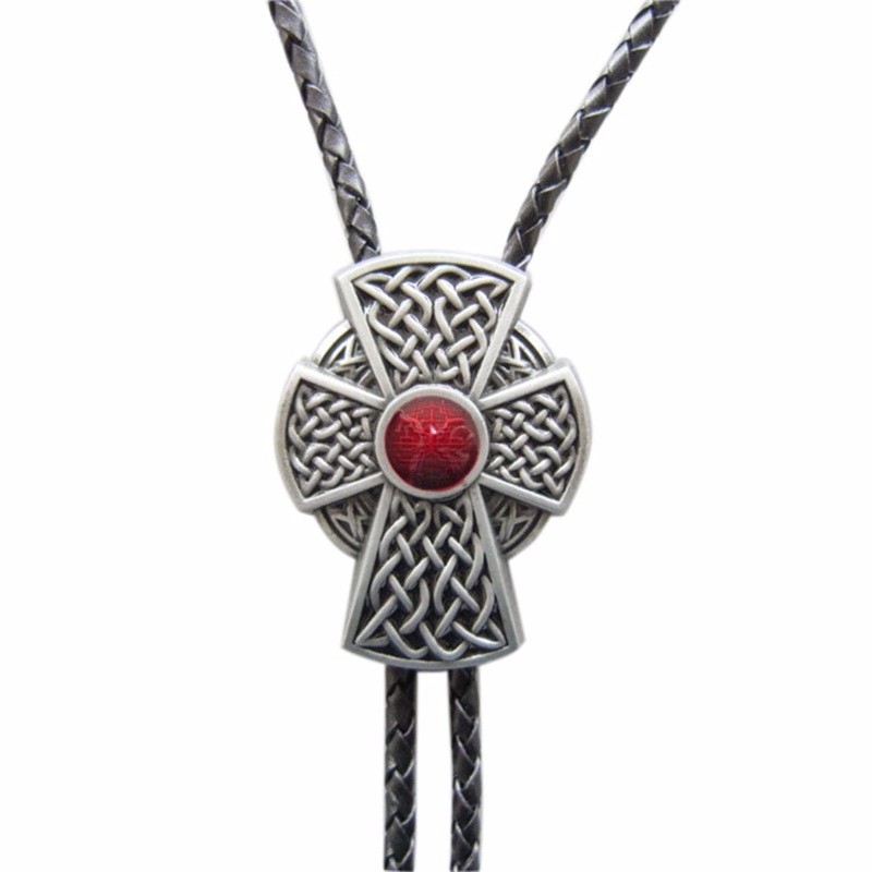

JEANS FRIEND Black, Red Enamel Vintage Celtic Cross Knot Bolo Tie также продается в США